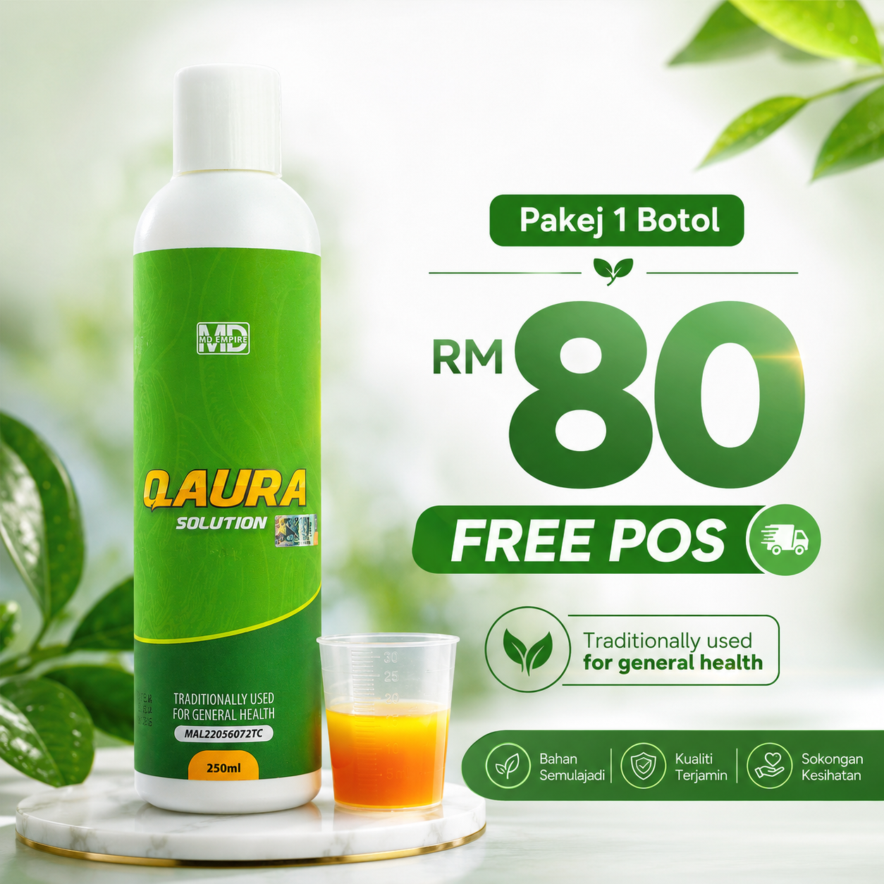 Poster Pakej 1 Botol Jus Qaura Solution RM80